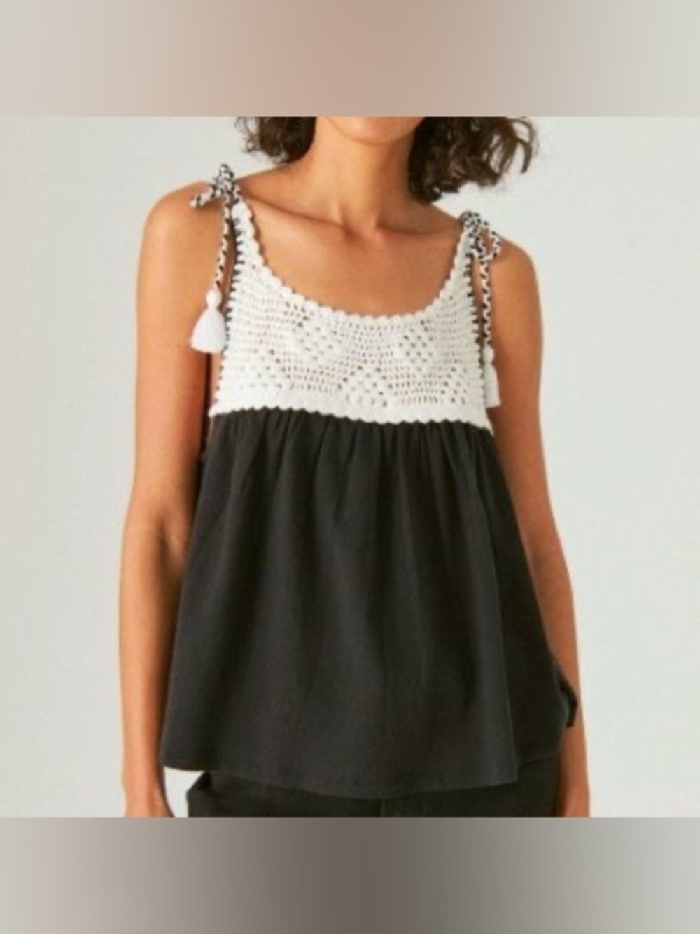 Women’s Lucky Brand Size Small Crotchet, Tie-shoulder Tank